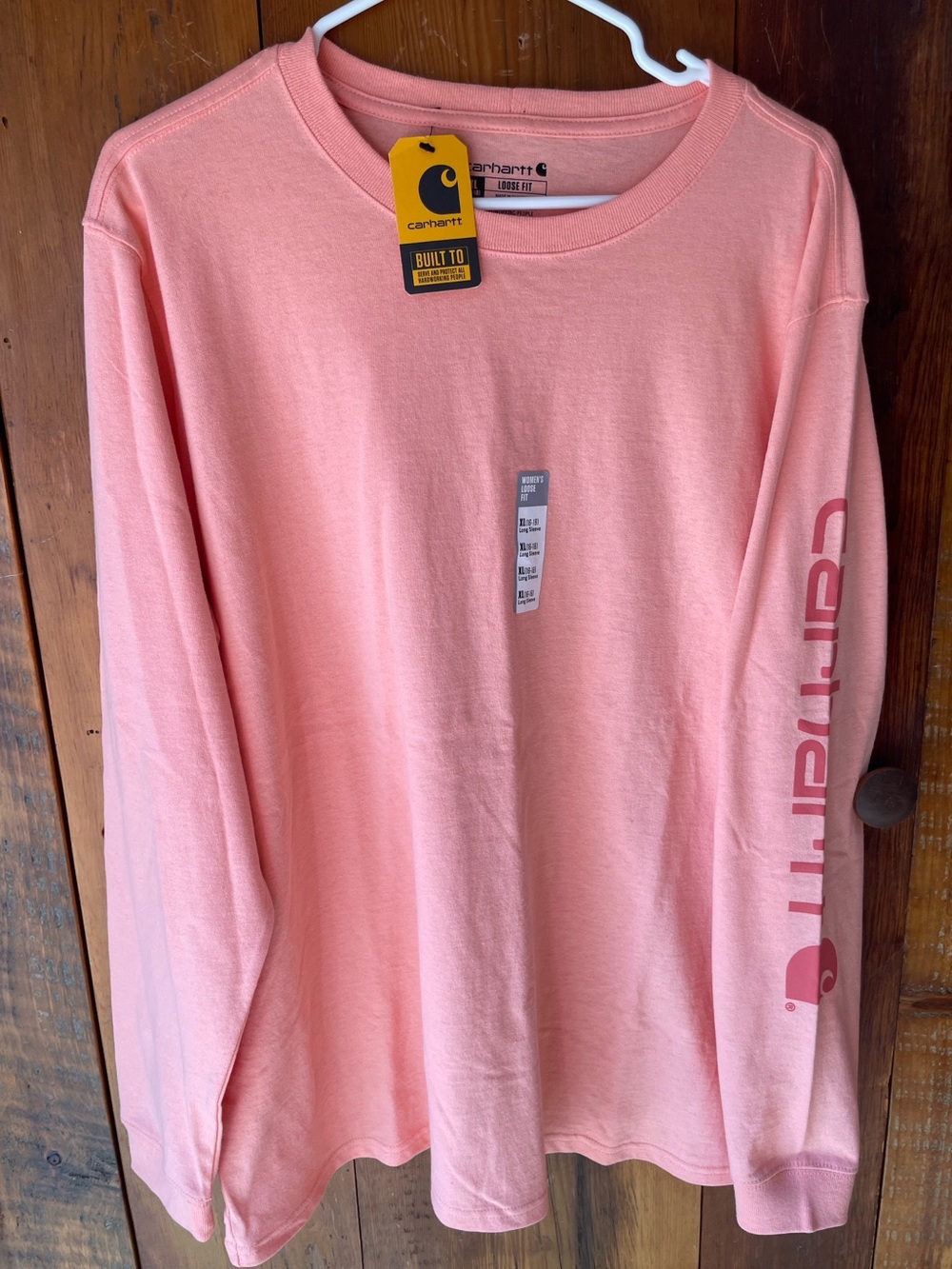 Women’s Peach pink Carhartts long sleeved shirt. XL16-18